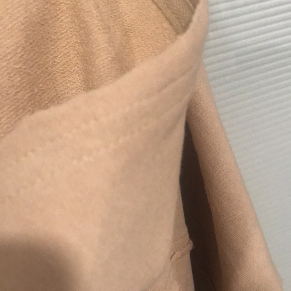 Easel Grunge Hoodie V-Neck Tan Boxy Fit Raw Unfinished Seams New Medium - Picture 8 of 14